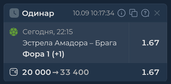 Изображение к прогнозу Эстрела Амадора - Брага