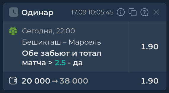 Изображение к прогнозу Бешикташ - Марсель