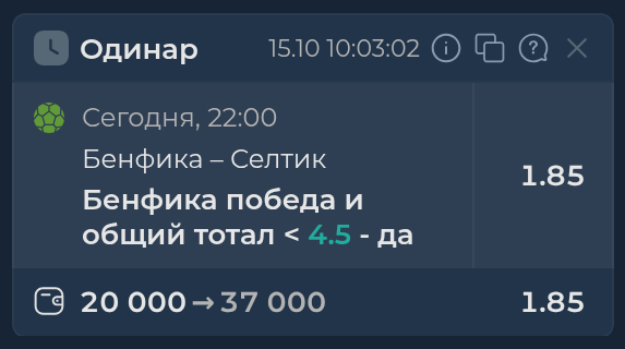 Изображение к прогнозу Бенфика - Селтик